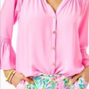 Lily Pulitzer pink Dakota blouse XS